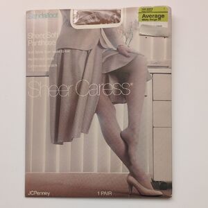 NIP Vintage JCPenney Sheer Caress Pantyhose Stockings Average Misty‎ Beige